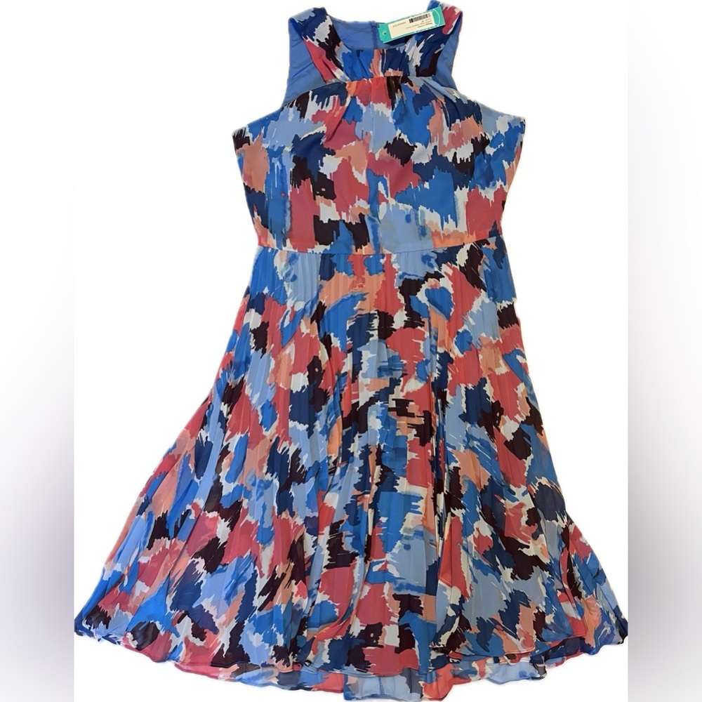 NWT Maggy London Coral Pleated Mini Dress Size 10 | Sleeveless Work & Party